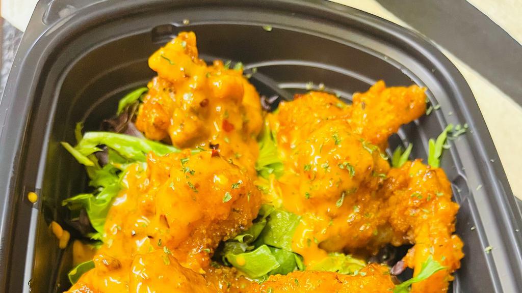 Bang Bang Shrimp  · Spicy sweet 4 jumbo fried  shrimp served with delicious pink sauce