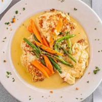 Chicken Francese · Sautéed chicken with artichoke hearts . lemon garlic white wine sauce