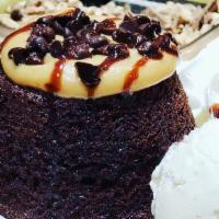 Peanut Butter Lava Cake  · Moist chocolate cake erupting peanut butter ganache