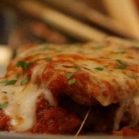 Chicken Parmesan Hot Hero · Toasted.