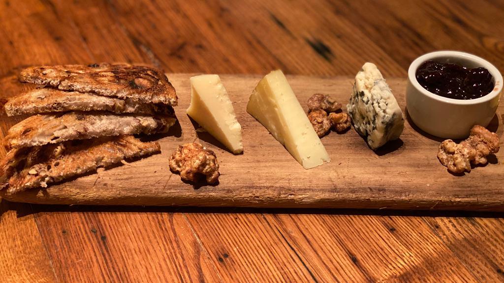 Selection Of Cheese - Select 3 · served with walnut raisin toast, candied walnuts & fig preserves