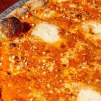 Cauliflower Vodka Pizza · Thin crust with mantecato sauce, sliced mozzarella, parmesan, and homemade breadcrumbs (vege...
