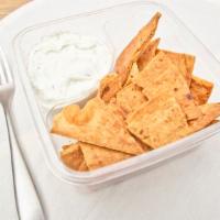 Chips & Dip · Vegetarian. Housemade pita chips seasoned with garlic and olive oil + one spread or dip.