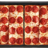 Square Pepperoni · Large deep dish pizza with pepperoni.