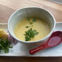 Coconut Curry Soup · Shrimp, red onion, rice vermicelli, cilantro.