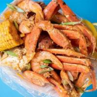 Crab Legs W/ Shrimp Steampot $46.74 · 1 lb. snow crab legs with 1/2 lb. Peel + Eat shrimp + potatoes + signature sauce