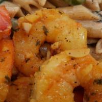 Shrimp · Curry, Jerk, Garlic, Jamaican Peppa, Brown stew. Served with your choice of Rasta pasta, ric...