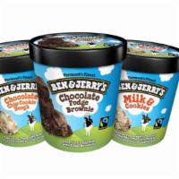 B&J’S “All About The Dough” Bundle · Includes ben and Jerry's tonight dough, cookie dough, and half baked pints.