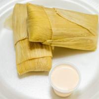 Corn Tamales (3) · corn tamales with sour creme or cheese