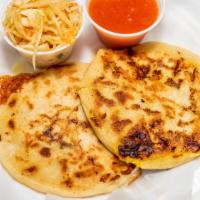Pupusas · Handmade tortilla stuffed with your choice of pork & cheese, beans & cheese, or just cheese....