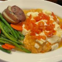 Chicken Caprese · Mozzarella and Diced Tomatoes in Brown Sauce
Red Bliss Potato and Mixed Vegetables