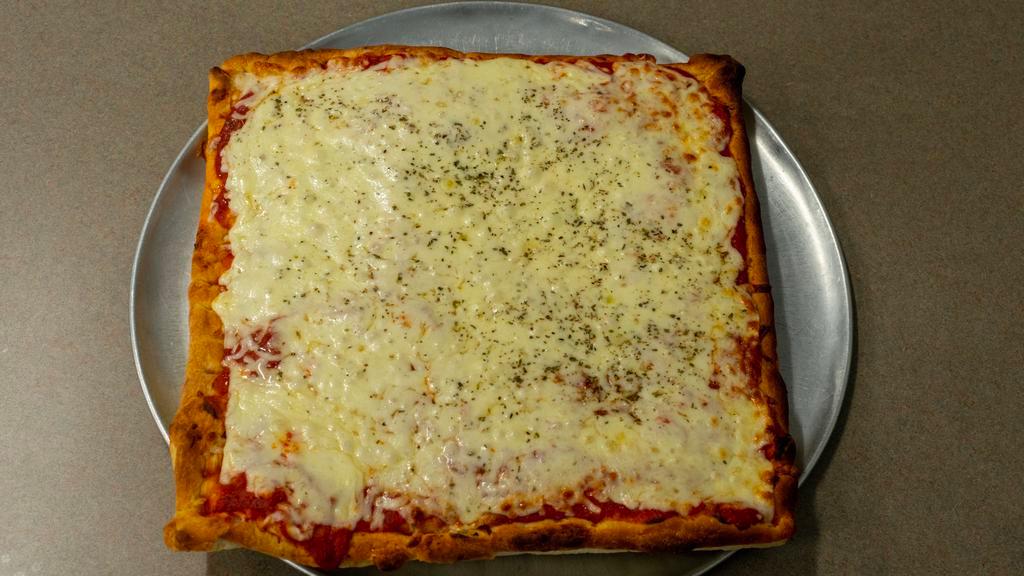 Sicilian Cheese Pizza · Add extra toppings for an additional charge.