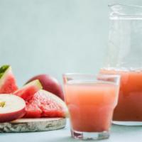Ginger Melon Smoothie · Fresh smoothie made with watermelon, pineapple, green apple, and ginger, with frozen vanilla...