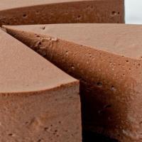Chocolate Mousse Cake · Moist cake with a fluffy layer of chocolate mousse