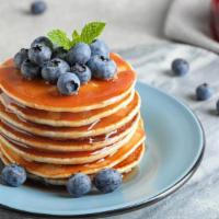 Blueberry Pancakes · Blueberry flavored Pancakes.