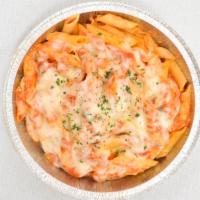 Baked Ziti · Penne pasta with ricotta, tomato sauce, and melted mozzarella