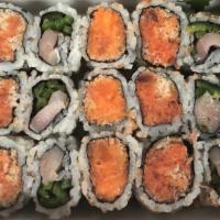 Roll Combo B · spicy crunch salmon,spicy crunch tuna, yellowtail jalapeno