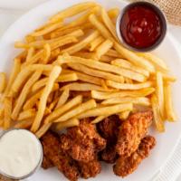 Six Pieces Hot Wings With French Fries · 
