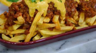 Chili Cheese Fries · French Fries topped with chili and cheddar cheese.