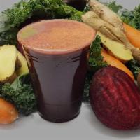 Gingerly · Carrot, Kale, Beets, Ginger.