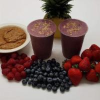 Pacific Beach · Acai, Pineapple, Mixed Berries, Almond Butter, Flax Seeds, Agave.