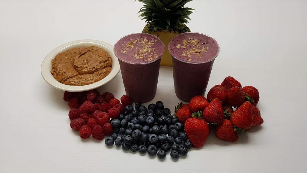 Pacific Beach · Acai, Pineapple, Mixed Berries, Almond Butter, Flax Seeds, Agave.