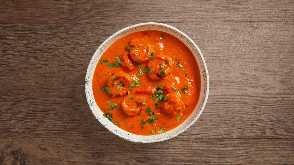 Shrimp Masala · Shrimp cooked with yogurt and spices.