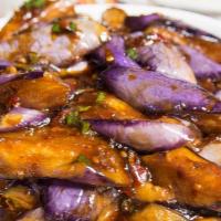 Chicken With Eggplant In Garlic Sauce · Hot and spicy.