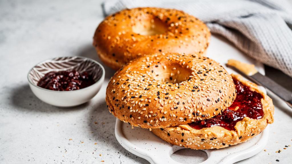 Fresh Bagel With Peanut Butter & Jelly · Customer's choice of fresh bagel. Served in customer's preference of style with a side of peanut butter and jelly.