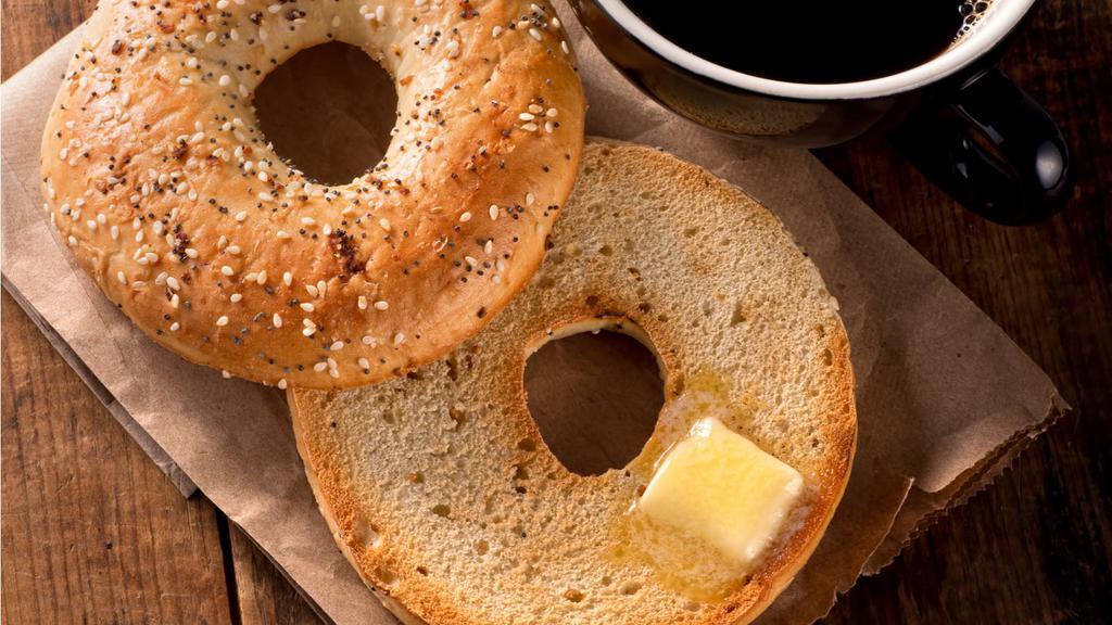 Fresh Bagel With Butter · Customer's choice of fresh bagel. Served in customer's preference of style with a side of butter.