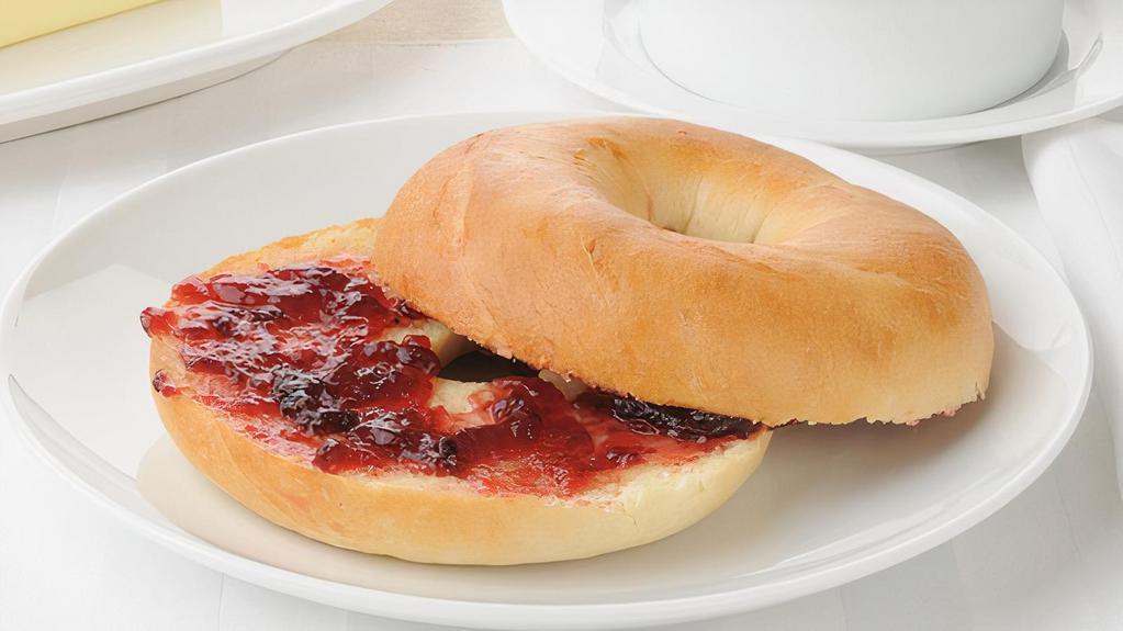 Fresh Bagel With Butter & Jelly · Customer's choice of fresh bagel. Served in customer's preference of style with a side of butter and jelly.
