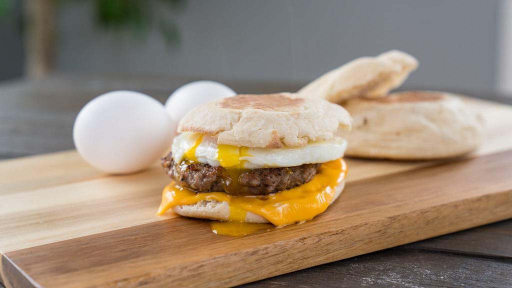 Sausage, Egg & Cheese Sandwich · Delicious Breakfast sandwich topped with 2 cooked eggs, sausage, and melted cheese. Served on customer's choice of bread.