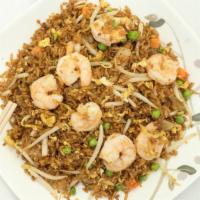 Shrimp Fried Rice · With onions, green peas, eggs, and bean sprouts.