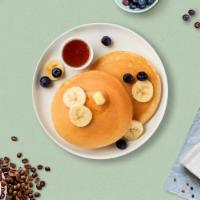 Wild Thorn Berries Pancakes · 3 Butter milk pancakes, Loaded with blueberry, strawberry, banana.