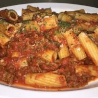 Pasta Bolognese · Choice of pasta with homemade meat sauce.