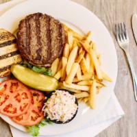 Burger · This classic American burger includes an Angus beef patty and choice of fixings loaded betwe...