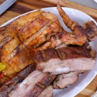 Half Chicken And Half Pork Ribs · Half chicken and half pork ribs.