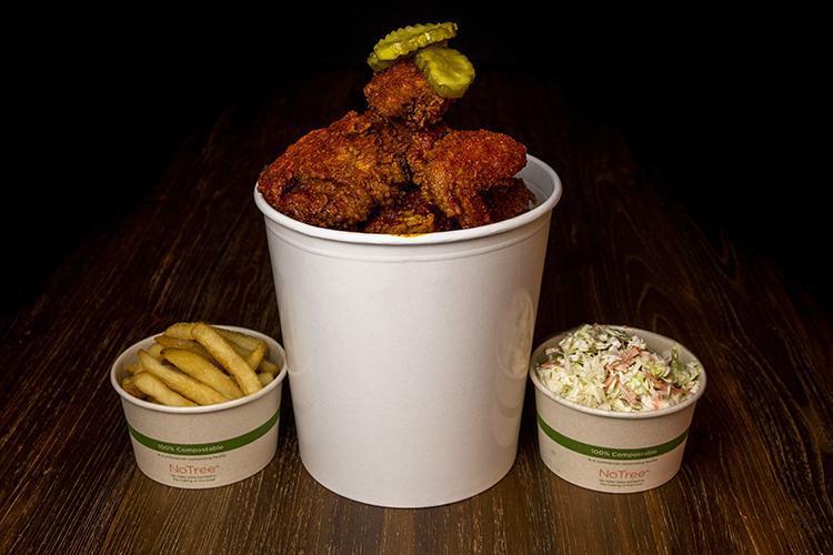 1/2 Bird Bucket · 1 Breast, 1 Wing, 1 Thigh, 1 Drum. Comes with Two Sides