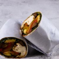 Grilled Vegetable Wrap · Grilled eggplant, zucchini, onions, peppers, carrots, our own fresh mozzarella, olive oil, a...