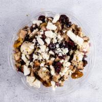 Grilled Chicken Feta Salad · Balsamic grilled chicken, feta cheese, cranberries, walnuts, onions and olive oil.