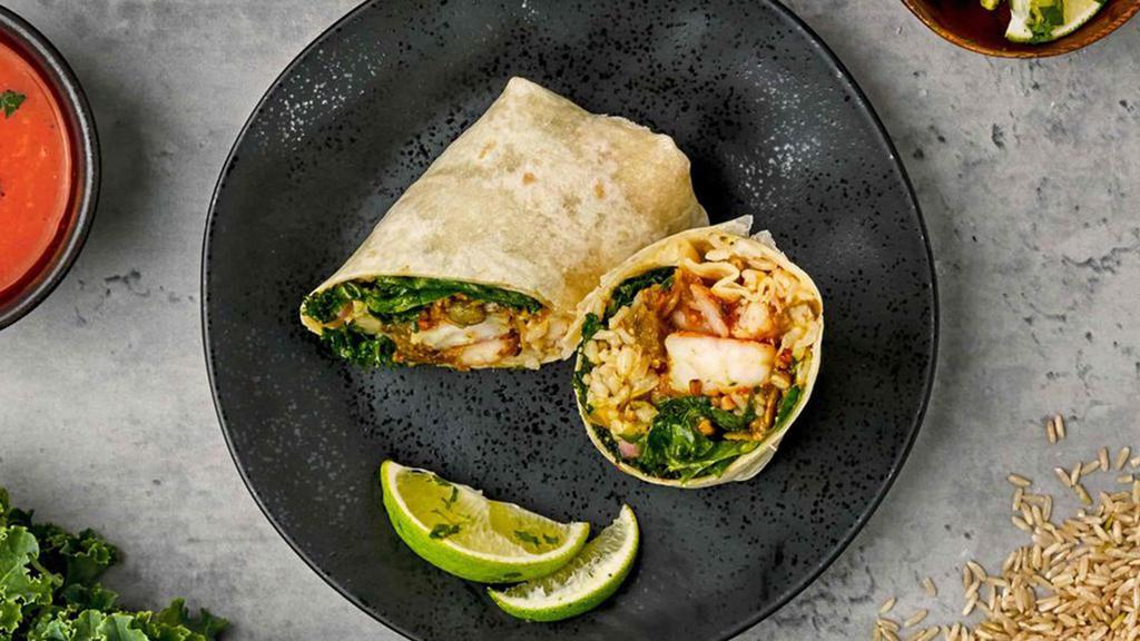 Salt & Pepper Shrimp Burrito · Create your S&P Shrimp burrito with simply seasoned shrimp, your choice of Tributo toppings and two sauces | Allergen: Crustacean Shellfish
