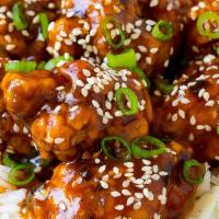 Sesame Chicken · White meat chicken choice of hot and sour soup or miso soup or egg roll served with white ri...
