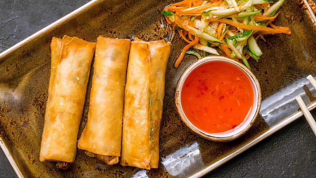 Spring Rolls · Vegetarian. Two pieces.