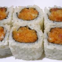 Spicy Salmon Roll · Spicy. Salmon, tobiko and crunch with spicy mayo.