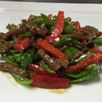 Shredded Beef With Chili Pepper · Hot & Spicy. Served with rice.