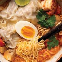 Tom Yum Noodle Soup · Rich, tangy, and savory. Spicy broth with made with choice of noodles, onions, red peppers, ...