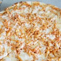 Penne Vodka Pizza · Penne with vodka sauce and mozzarella cheese.