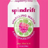 Spindrift-Raspberry/Lime · Unsweetened sparkling water with real squeezed raspberries and lime