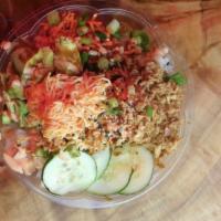 California Roll Small Bowl · Crab (kani) salad, masago, white onion, cucumber, carrots, scallions, avocado, sesame seeds,...