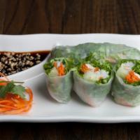 Fresh Summer Roll · Fresh vegetable, tofu, vermicelli noodle wrap with rice paper served with homemade tamarind ...